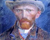 文森特 威廉 梵高 : 戴灰色毡帽的自画像